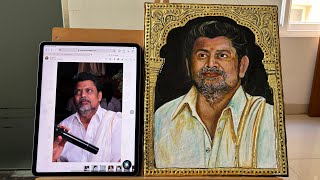 Tanjore painting tutorial  Tanjore portrait painting tanjorepainting tanjore kaviartstudio [upl. by Missie]