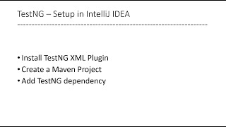 TestNG Setup in IntelliJ IDEA [upl. by Erbma]