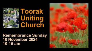 Toorak Uniting Church  Worship Service  10 November 2024 [upl. by Sander]