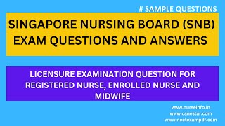 SNB EXAM SAMPLE QUESTIONS WITH ANSWERS  snbexam  licensureexamination  canestar  nurseinfo [upl. by Ilowell]