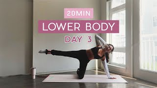 Day 3  1 Month Pilates Plan  20MIN thigh amp booty Pilates  tone amp lengthen [upl. by Phedra]