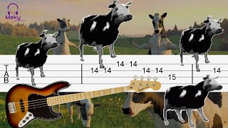 Dancing Polish Cow Meme Bass Tabs Tutorial [upl. by Adnofal]