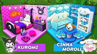 MEGA Challenge of Building Kuromi amp Cinnamoroll Bedroom in Bloxburg Roblox Bloxburg [upl. by Hecklau]