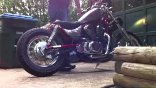 2001 Suzuki intruder vs800 open header exhaust pipes [upl. by Atonsah]