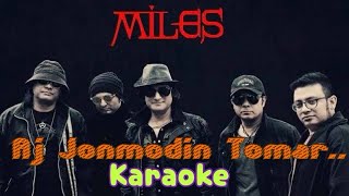 Aj Jonmdin Tomar  আজ জন্মদিন তোমার  Miles  KARAOKE 🎤 [upl. by Atnahsal]