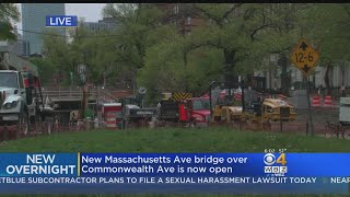 New Mass Ave Bridge Over Comm Ave Opens Ahead Of Schedule [upl. by Eelyr]