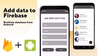 Add data to Firebase Realtime database  crud operation in firebase android Part 2 [upl. by Cirala]