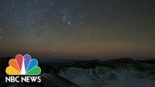 Stunning Time Lapse Of Geminid Meteor Shower  NBC News [upl. by Elayne]