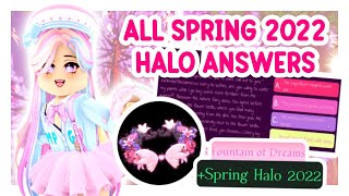 Spring Halo Answers to ALL 12 Spring Fountain Stories To Win the Spring Halo 2022 in Royale High [upl. by Meng477]