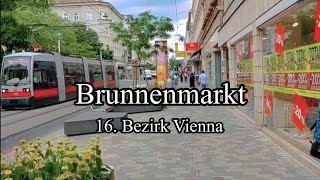 Vienna Walk June 2023🇦🇹Brunnenmarkt 16Bezirk [upl. by Reifinnej]