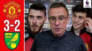 Rangnick Lindelof amp De Gea React To Norwich Win  PostMatch Reaction [upl. by Albarran]