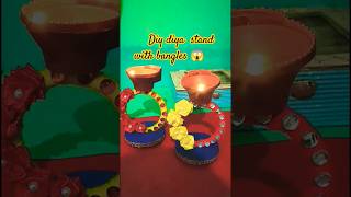 Diy Diya stands with Waste bangles  diwali craft diy craft trending shorts viralvideo [upl. by Euphemia203]