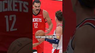 Corey Kispert’s reaction to Steven Adams running at him 💀 [upl. by Akinat]