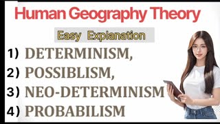 human geography theory determinism  possibilism neo determinism and probabilism [upl. by Ricard]