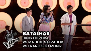 Dinis Oliveira vs Matilde Salvador vs Francisco Moniz Batalhas The Voice Kids Portugal 2024 [upl. by Aseela]