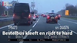 Klevende bestelbus op de A12  RTV Utrecht [upl. by Bald]