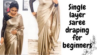 Single layer saree draping  tips and tricks  Malayalam saree draping [upl. by Noled]