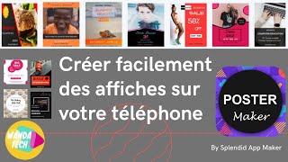 Comment créer facilement des affiches publicitaires et cartes sur votre téléphone [upl. by Kutchins]