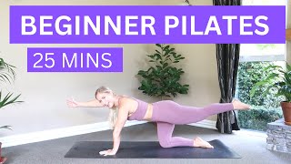 FEELING GROUNDED BEGINNER PILATES  25 mins  No equipment  No Standing [upl. by Coniah]