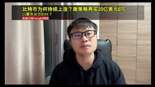 比特币为何持续上涨？微策略再买20亿美元BTC，山寨币前景如何？ [upl. by Tippets]