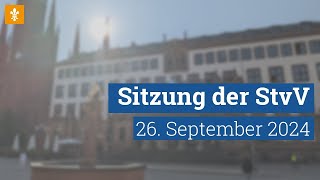 👥 Stadtverordnetenversammlung 26 September 2024  Landeshauptstadt Wiesbaden [upl. by Lacy156]