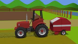 Agricultural show Tractors Combines Farm Machines  Vehicles cartoon animation for kids [upl. by Adnomal]