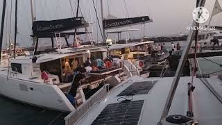 Catamaran Boat Riding Santorini IslandGreece last part with audio [upl. by Lorraine]