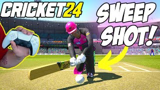 How to Play the Sweep Shot in Cricket 24 Pro Batting Controls [upl. by Mamoun434]