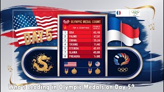 Olympic medal count How Team USA has fared on Day 5 as France surges China adds golds [upl. by Damali550]