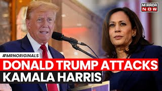 US Elections 2024 Donald Trump Questions Kamala Harris’ Competency As Vice President  English News [upl. by Yelwah782]