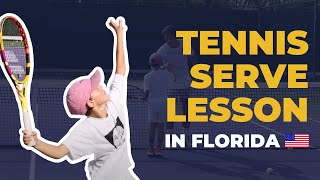 Simple way to improve your serve  Tennis lesson in Florida [upl. by Odrick758]