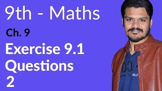 9th Class Math Ch 9 Exercise 91 Question no 2  Matric Part 1 Math [upl. by Jasen]