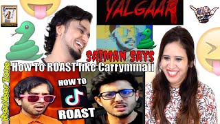 HOW TO ROAST like Carryminati  YouTube vs TikTok  HiSaimanSays  Indian Reaction [upl. by Nodnol]