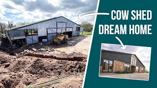 COW SHED TO DREAM HOME  Self Build Timelapse  Part 1 [upl. by Azilef]