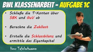 Buchen mit TKonten  TKonten abschließen Zahllast berechnen und Schlussbilanz erstellen  Lösung [upl. by Ykciv]