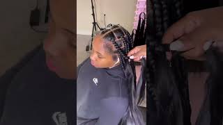 How to do large knotless box braids  watch me work knotlessbraids boxbraids [upl. by Nolak]