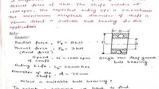 Problem on ball bearing rolling contact bearing using data book [upl. by Yarled]