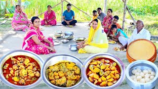 ফুলকফি চিকেন রুই পোস্তদই পটলচাটনি দই মিষ্টি 6 মিলিয়ন স্পেশাল রান্না আর খাওয়া [upl. by Toma196]