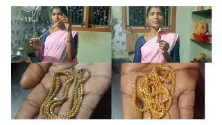 Glold covering jewellery polish home chain cleanin tamil [upl. by Eneliak]