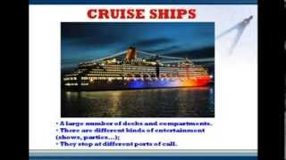 MARITIME ENGLISH  TYPES OF VESSELS  PART 1 [upl. by Yrrap133]