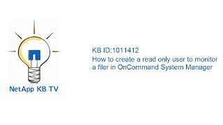 How to create a readonly user to monitor a controller in OnCommand System Manager [upl. by Schaab]