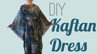 Easy DIY Kaftan Dress  Cover Up [upl. by Notnilk]