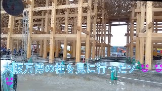 【大阪万博建設現場】洞ヶ峠洗車隊さんと大阪万博の柱を見に行ったぞ‼️ [upl. by Elka322]