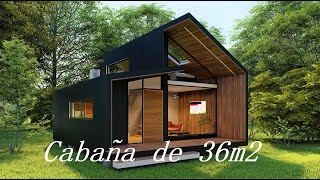 ✔ CABAÑA DE CAMPO MODERNA PEQUEÑA CASA MODULAR PREFABRICADA CABAÑA ASO CON JACUZZI modern design [upl. by Iarised]