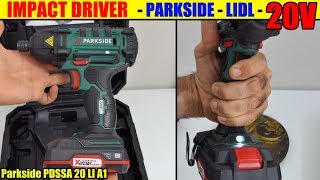 parkside impact driver 20v lidl pdssa cordless x20v team unboxing akkudrehschlagschrauber [upl. by Sontich]