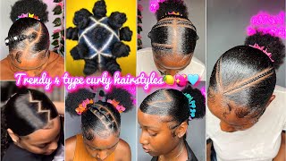 🌸🍏🍡Trying Curly Natural Hairstyles I Find On Pinterest  𝐒𝐥𝐚𝐲𝐞𝐝 edges 🩵🦋💞 [upl. by Agnes]