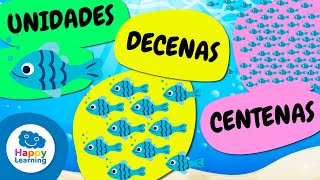 UNIDADES DECENAS Y CENTENAS  Matemáticas para Niños  Happy Learning 🔢🧮 [upl. by Aspasia]