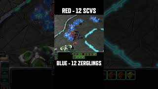 Who wins 12 SCVs vs 12 Zerglings sc2 starcraft starcraft2 blizzard gaming [upl. by Eugirne770]