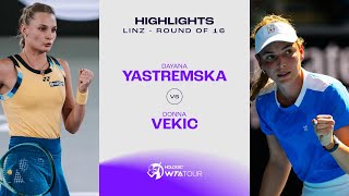 Dayana Yastremska vs Donna Vekic  2024 Linz Round of 16  WTA Match Highlights [upl. by Ellehsor610]