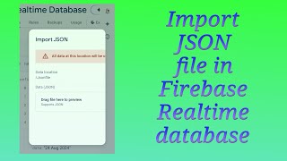 How to import a Json file in Firebase realtime database [upl. by Rabbi]